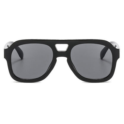 Double Bridges Thick Frame Hipster Aviator Sunglasses