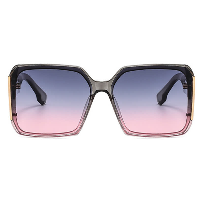 Square Frame Oversized Rimless Sunglasses