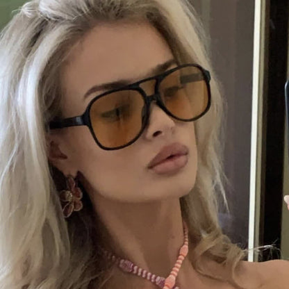 Double Bridges Fashion Aviator Sunglasses
