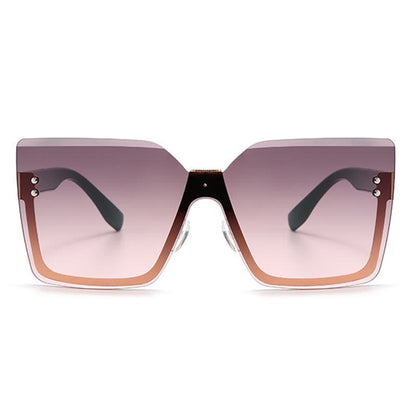 Unisex Square Rimless Oversized Sunglasses