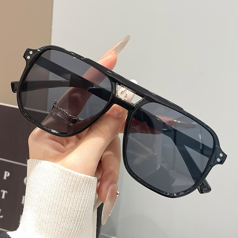 Vintage Double Bridges Tinted Aviator Sunglasses