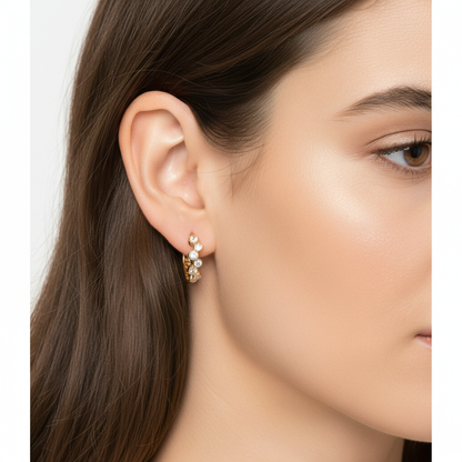 Diamond Zigzag Bezel Hoop