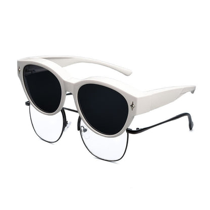 Fit Over Glasses Cat-Eye Star Decor Polarized Sunglasses
