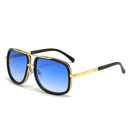 Aviator Double Bridges Frame Brown Ombre Tinted Sunglasses