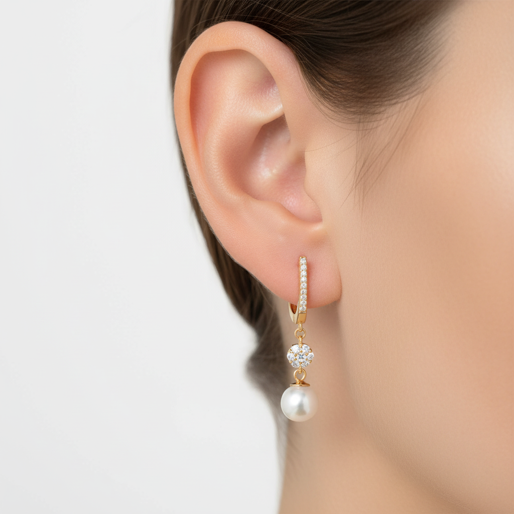 Flower Pearl Hoop