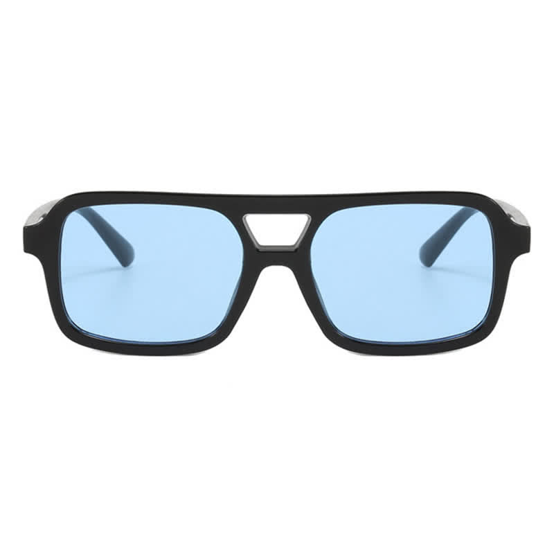 Double Bridges Square Frame Retro Sunglasses