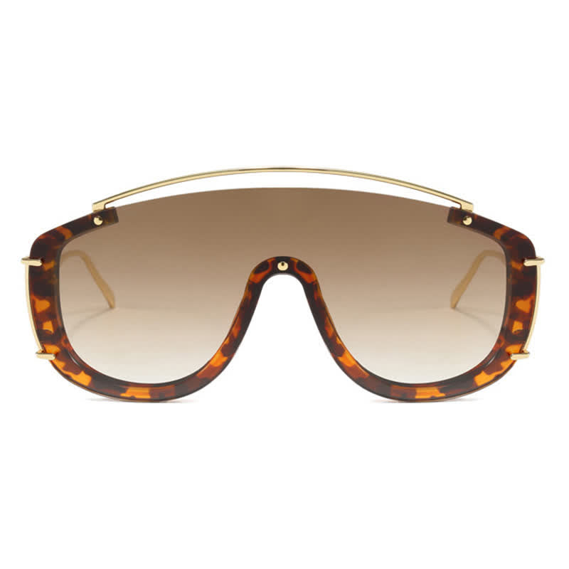 One-piece Oversized Aviator Sunglasses