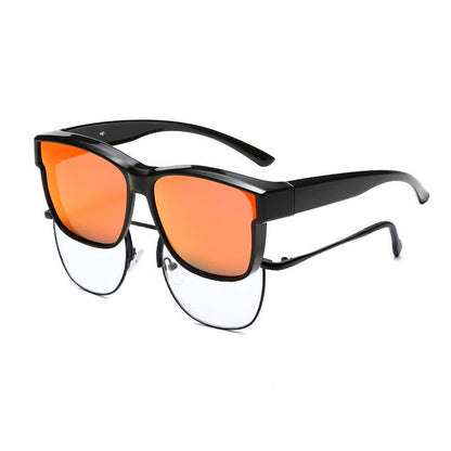 Fit Over Glasses Square Frame Polarized Sunglasses