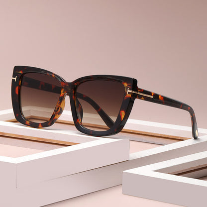 'T' Design Square Frame Oversized Sunglasses