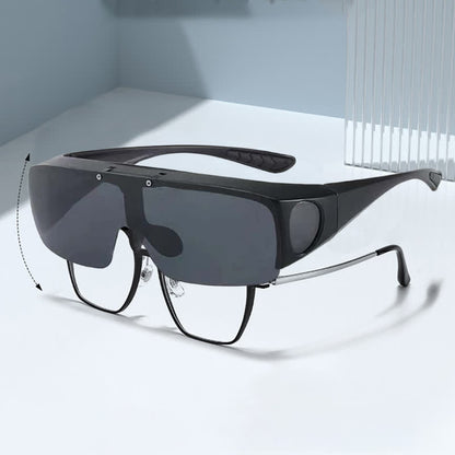 Fit Over Glasses Clip-On Lenses Polarized Sunglasses for Driving&Cycling