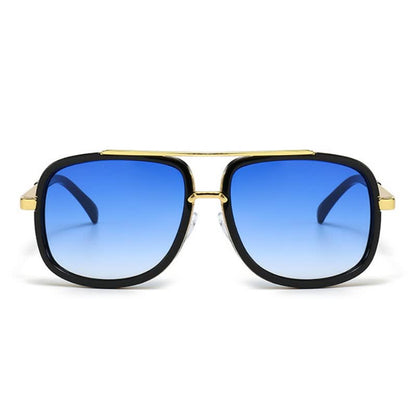 Aviator Double Bridges Frame Brown Ombre Tinted Sunglasses
