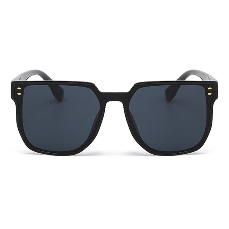 Mirror Lens Square Frame Driving Sunglasses