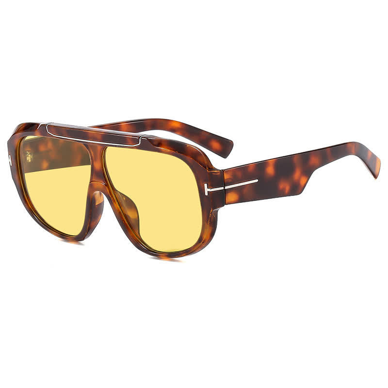 'T' Design Oversized Aviator Sunglasses