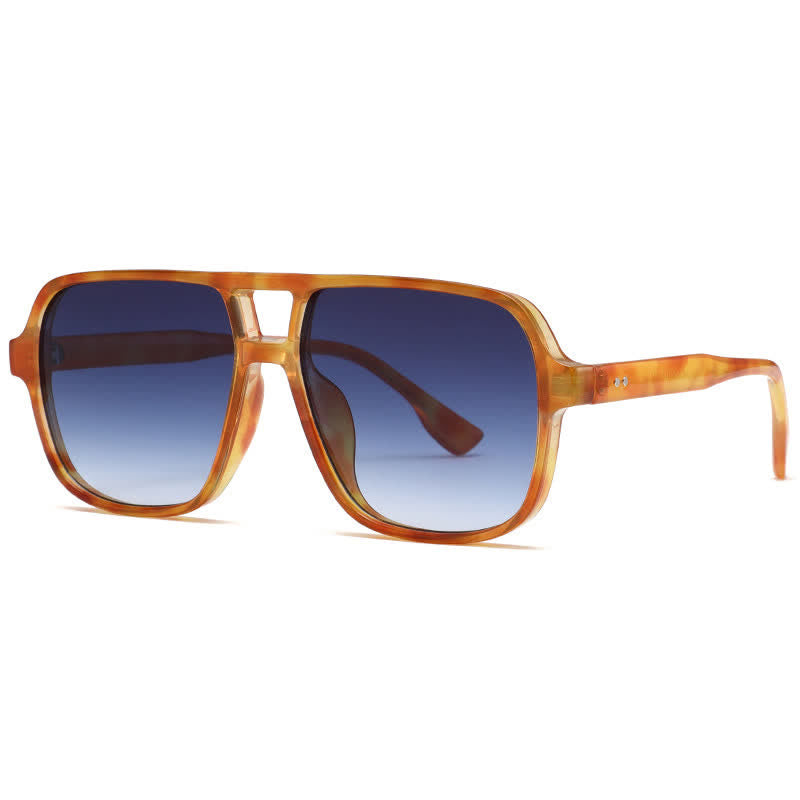 Double Bridges Square Frame Vintage Sunglasses