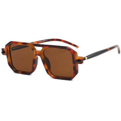Double Bridges Square Frame Sunglasses