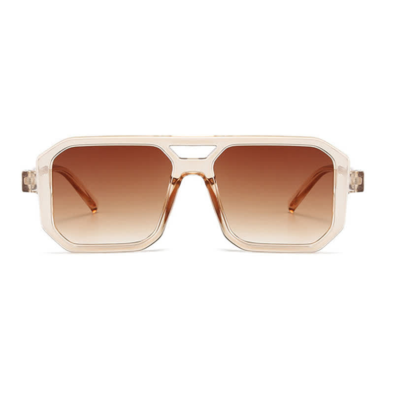Double Bridges Geometric Frame Driving Sunglasses