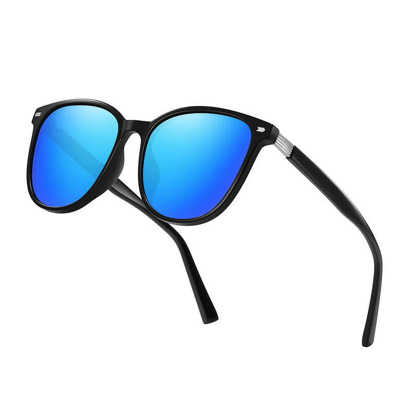 Trendy Sports Polarized Oversized Sunglasses with Mirrored Lens