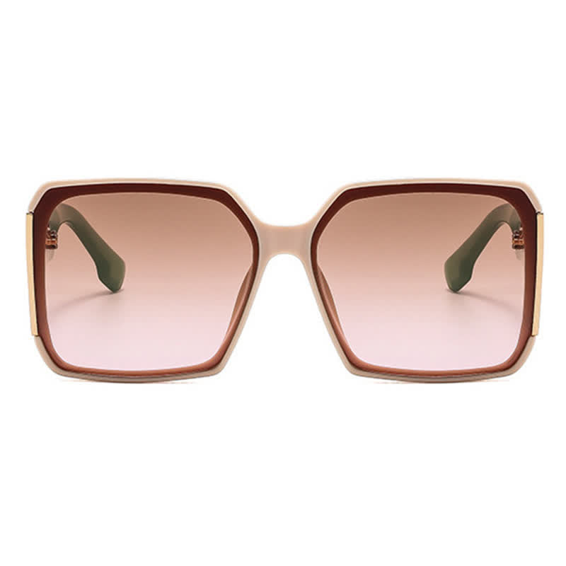 Square Frame Oversized Rimless Sunglasses