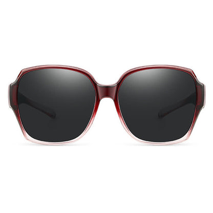 Square Frame Polarized Driving Sunglasses Fit Over Glasses for Nearsighted People