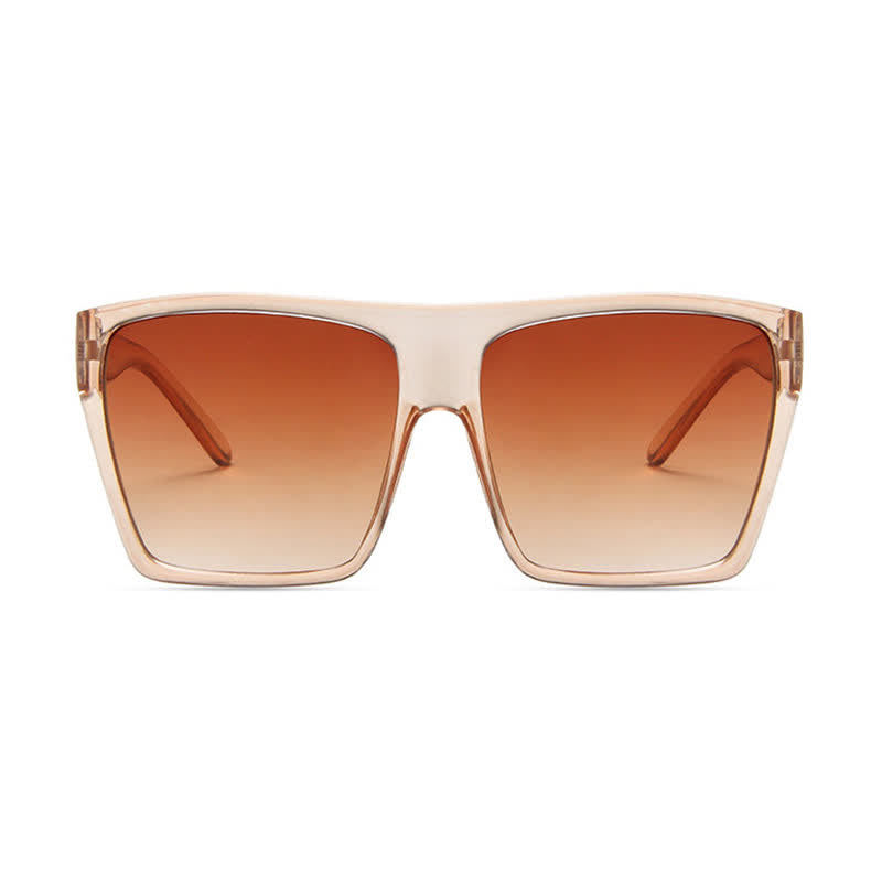 Flat Top Oversized Square Frame Fashion Sunglasses