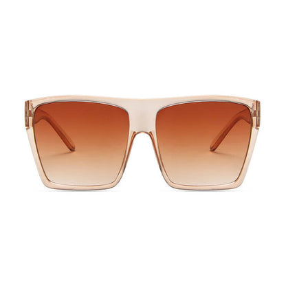 Flat Top Oversized Square Frame Fashion Sunglasses