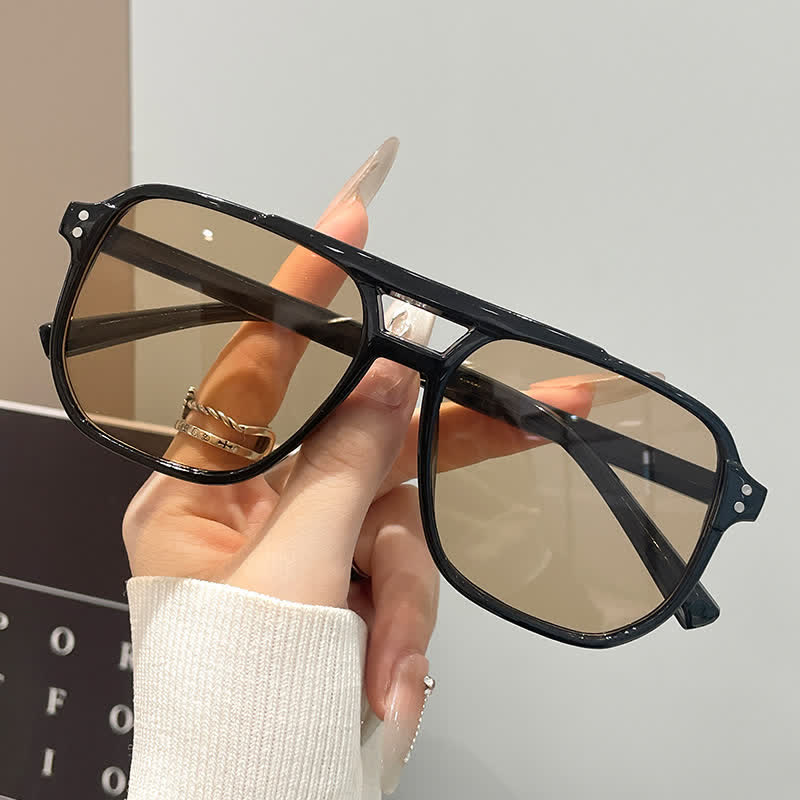 Vintage Double Bridges Tinted Aviator Sunglasses