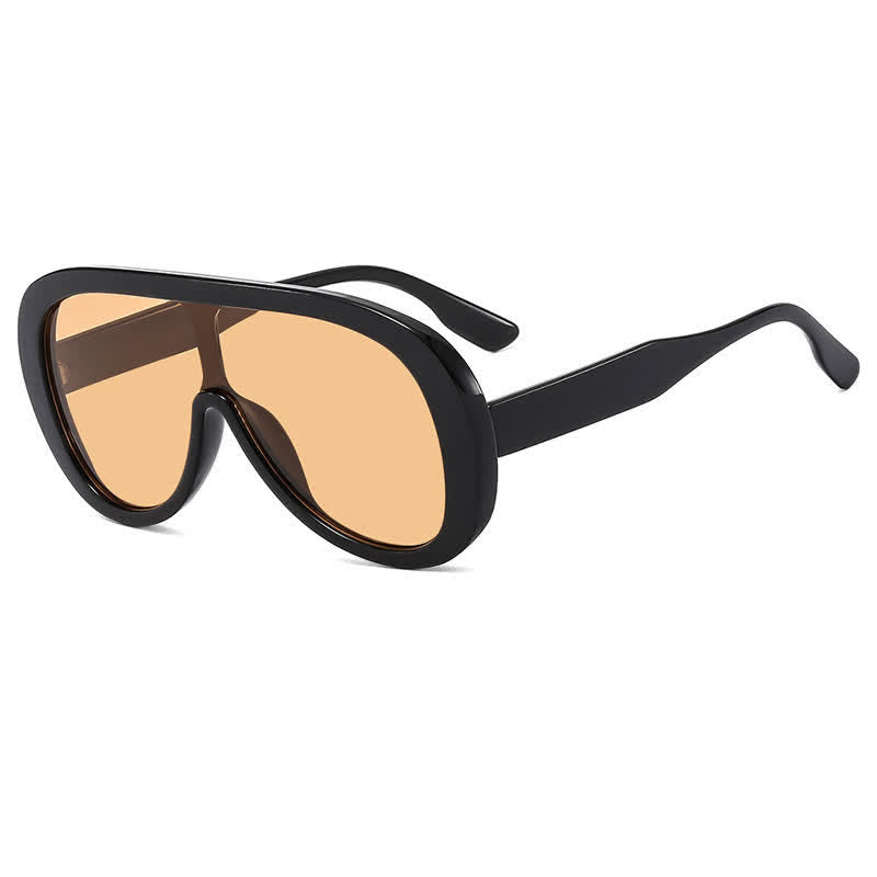 Unisex Oversized One-piece Frame Aviator Sunglasses