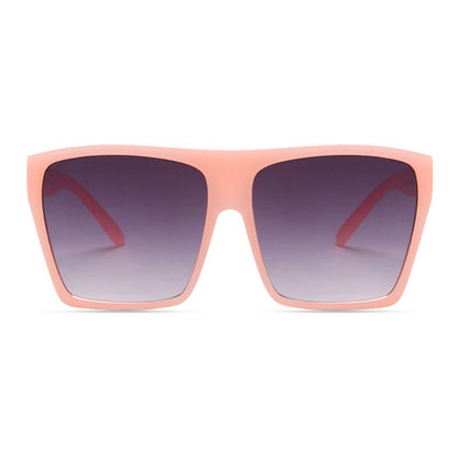 Flat Top Oversized Square Frame Fashion Sunglasses