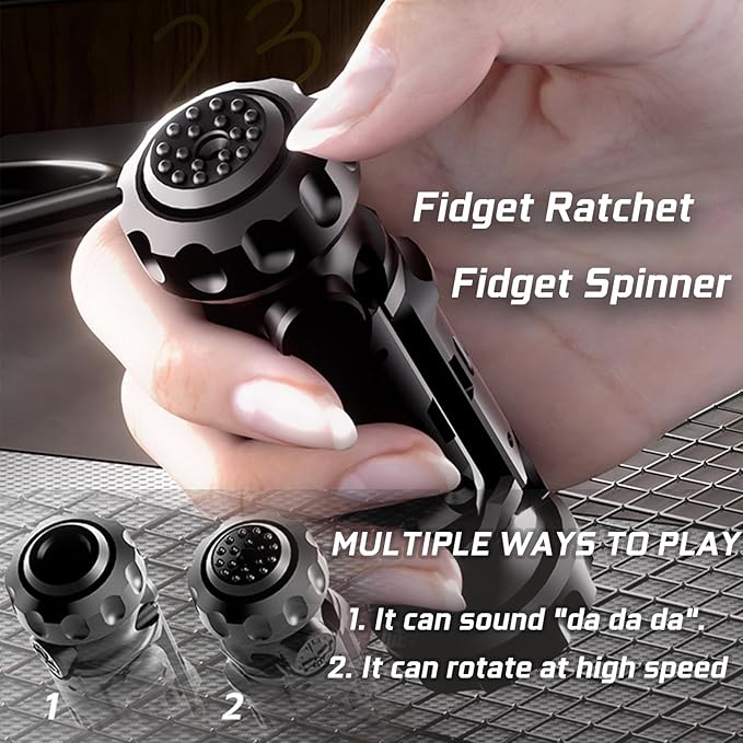 4-in-1 Stress Relief Toy Gun - Launch + Spin + Ratchet + Slide Fingertip Stress Relief Toy