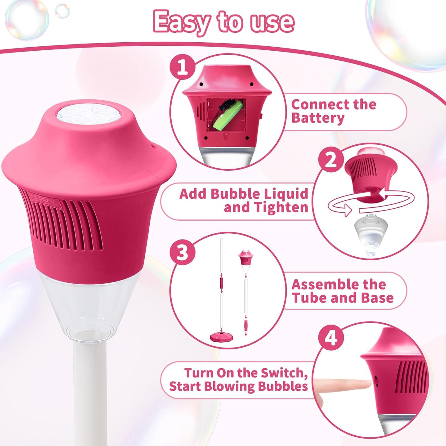 Kids Automatic Bubble Machine with Lights & Music
