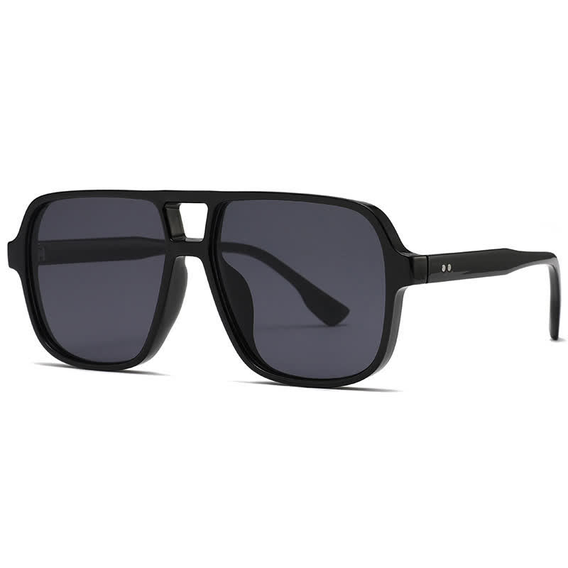Double Bridges Square Frame Vintage Sunglasses