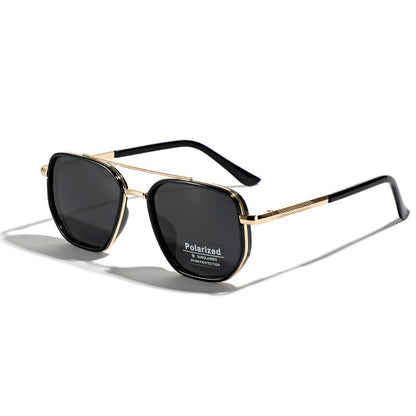 Geometric Frame Double Bridges Driving Polarized Sunglasses
