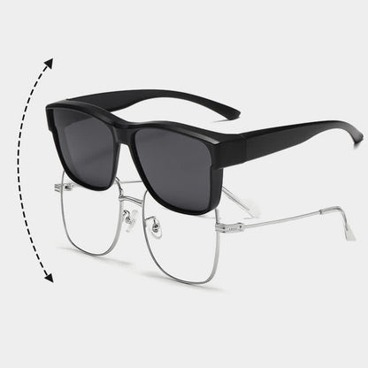 Fit Over Glasses Square Frame Polarized Sunglasses for Women Men