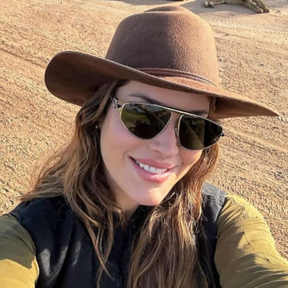 Hollow-out Irregular Aviator Sunglasses