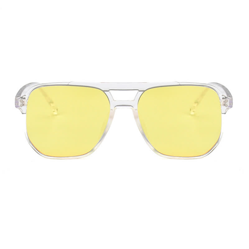 Vintage Double Bridges Tinted Aviator Sunglasses
