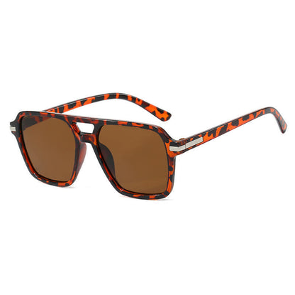 Square Frame Double Bridges Classic Sunglasses