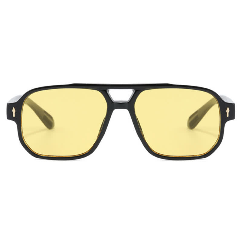 Square Frame Double Bridges Vintage Sunglasses