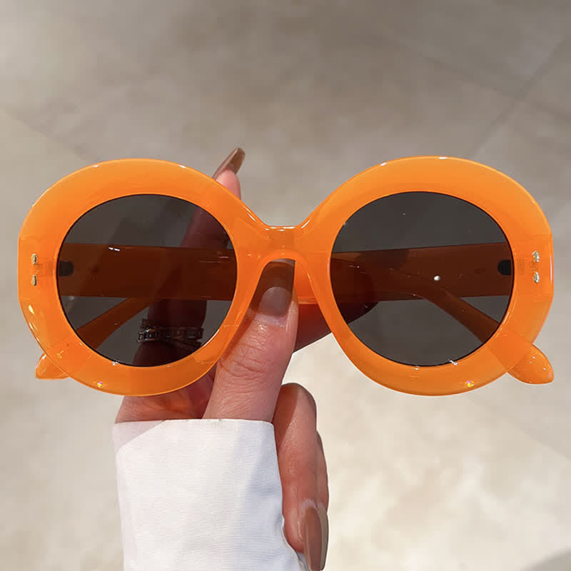 Simple Oversized Round Frame Trendy Sunglasses