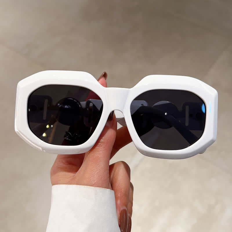 Trendy Geometric Thick Frame Sunglasses
