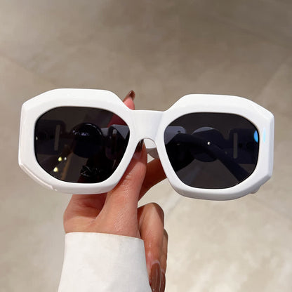 Trendy Geometric Thick Frame Sunglasses