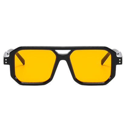 Trendy Square Frame Double Bridges Sunglasses