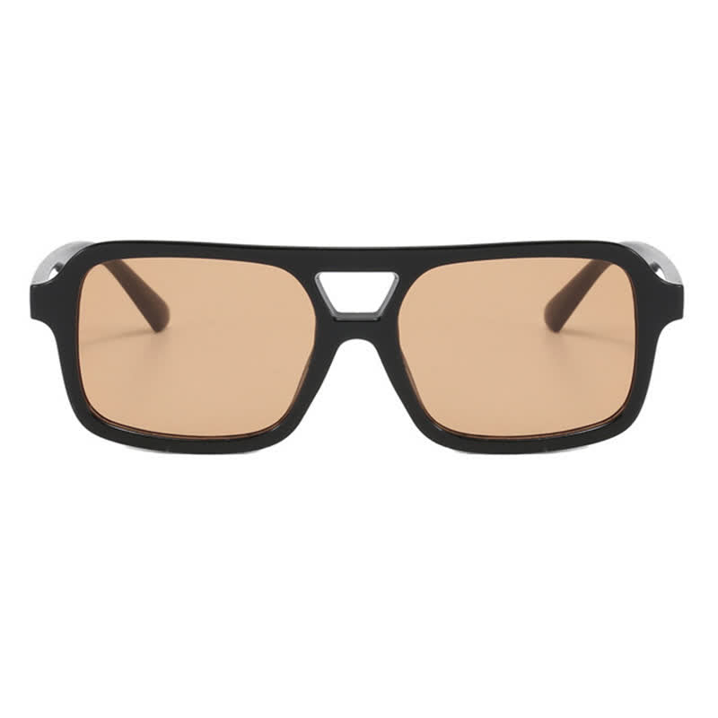 Double Bridges Square Frame Retro Sunglasses