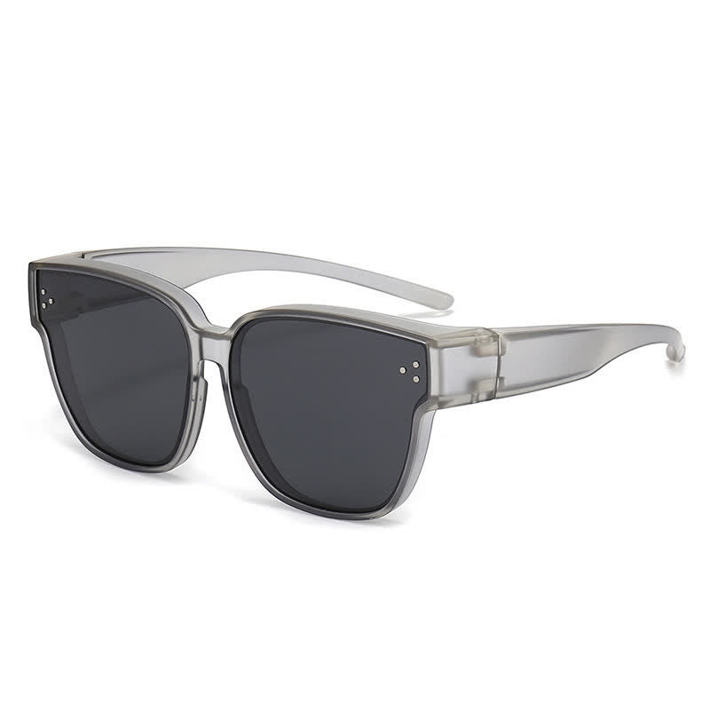 Fit Over Glasses Square Frame Classic Polarized Sunglasses for Women Men