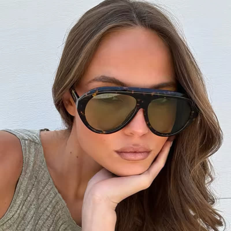 Hipster Oversized Frame Aviator Sunglasses