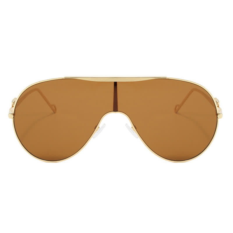 Oversized One-piece Aviator Sunglasses
