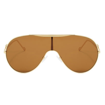 Oversized One-piece Aviator Sunglasses