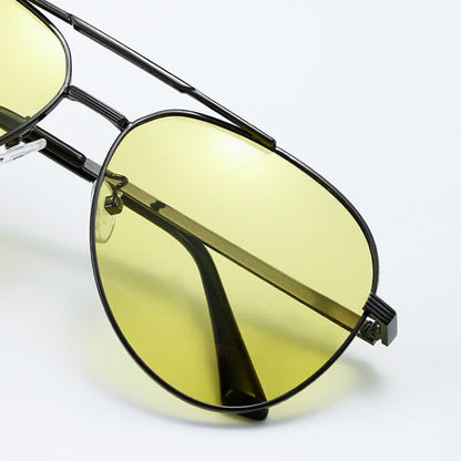Double Bridges Polarized Photochromic Aviator Sunglasses for Driving-2