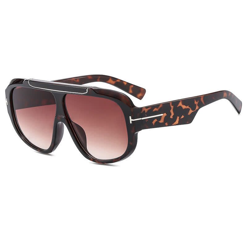 'T' Design Oversized Aviator Sunglasses