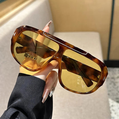 'T' Design Oversized Aviator Sunglasses