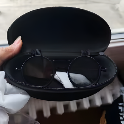 Round Adjustable Frame Steampunk Polarized Sunglasses